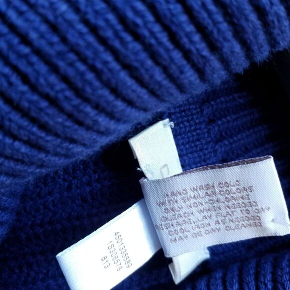 CHICO'S Cotton Cowlneck Sweater Soft Royal Blue Size L - Picture 5 of 10
